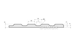 Gummiboden S 4, 6mm, Breite 1200mm, 80°ShA, NR-SBR, gerillte Ausführung, -25°C/+80°C, schwarz, 